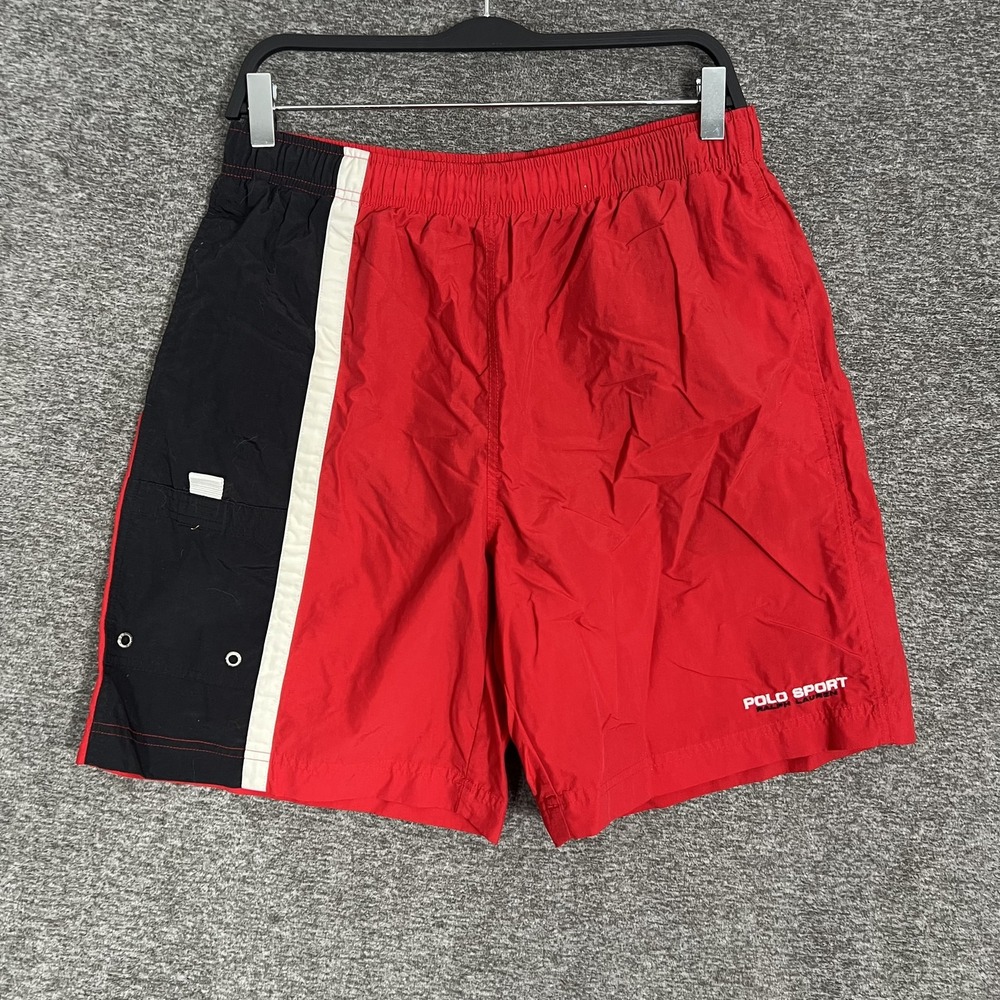 Polo Sport Ralph Lauren Swim Shorts‎ Mens Medium Mesh Lined Vintage Retro 90s